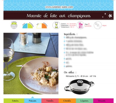 Fiche recette Poisson : Marmite de lotte aux champignons - PDF